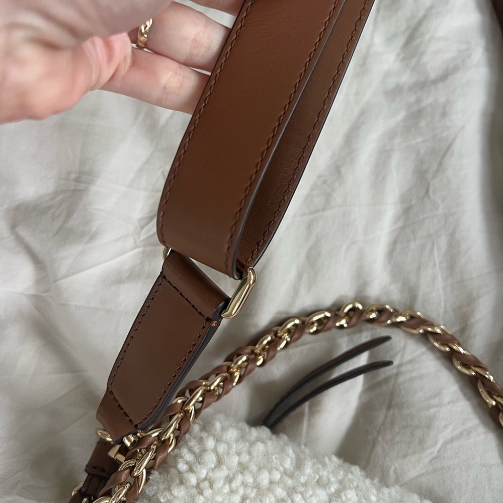 Michael Kors Cream Sherpa Crossbody Bag - Picture 4 of 11